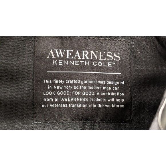 Awearness Kenneth Cole Mens Size 40 Gray Flat Front Tapered Leg Chino Pants - Picture 8 of 10
